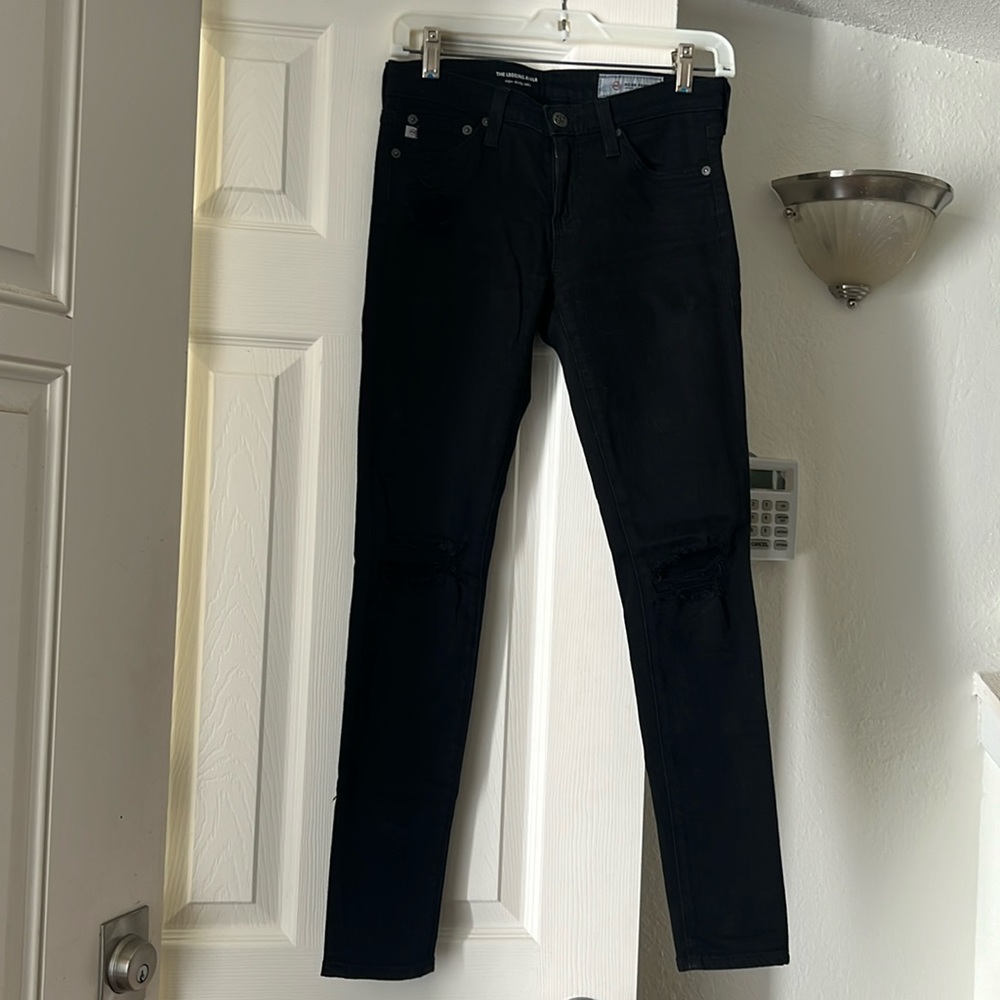AG super skinny ankle black jeans